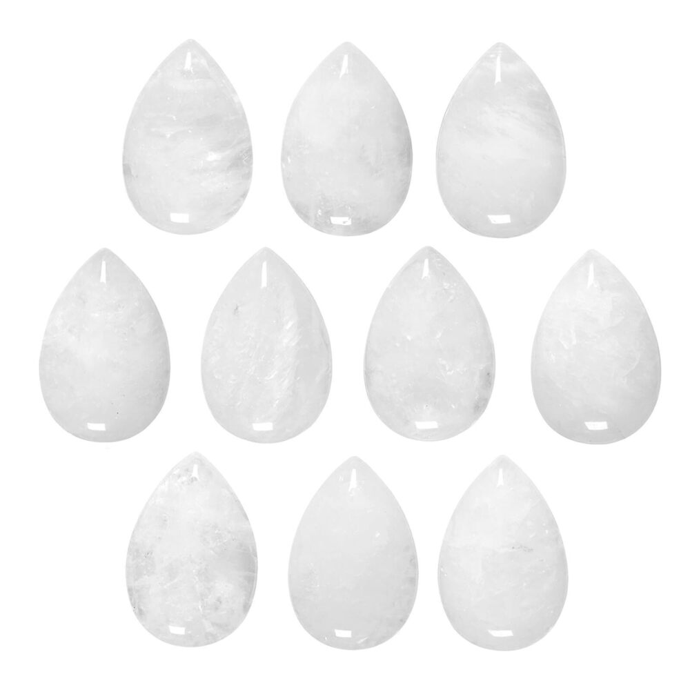 2854 10 Pcs Teardrop Crystal Beads for Jewelry Making, Clear Quartz